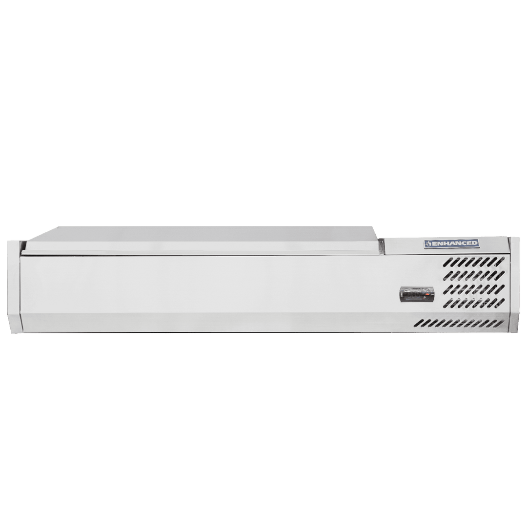 CTSP - 48 - 15 - HC Enhanced 48" Refrigerated Countertop Prep Rail with Stainless Steel Lid - Enhanced Refrigeration - Refrigeration - Enhanced Equipment
