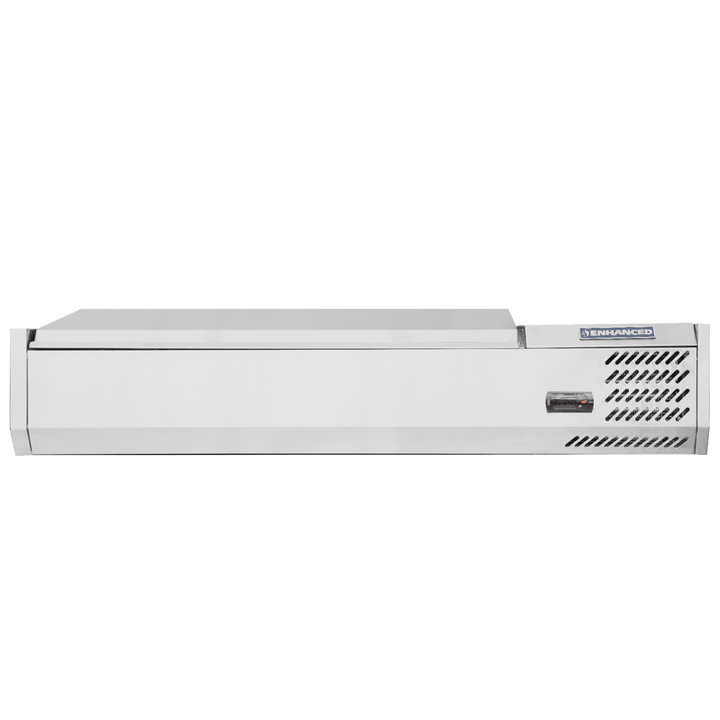 CTSP - 48 - 15 - HC Enhanced 48" Refrigerated Countertop Prep Rail with Stainless Steel Lid - Enhanced Refrigeration - Refrigeration - Enhanced Equipment