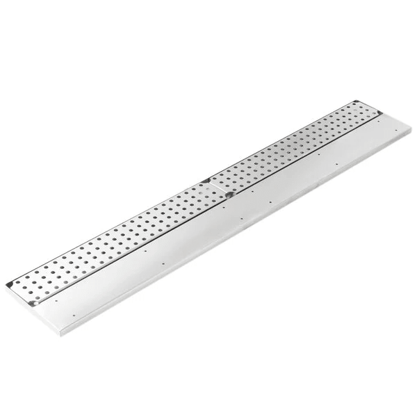E - BDRD - 8X36 Enhanced Bar drink rail drainer 8"X36"X3/4"H with 3/16" mounting holes, SS - Enhanced SS & Equipment - Enhanced Equipment