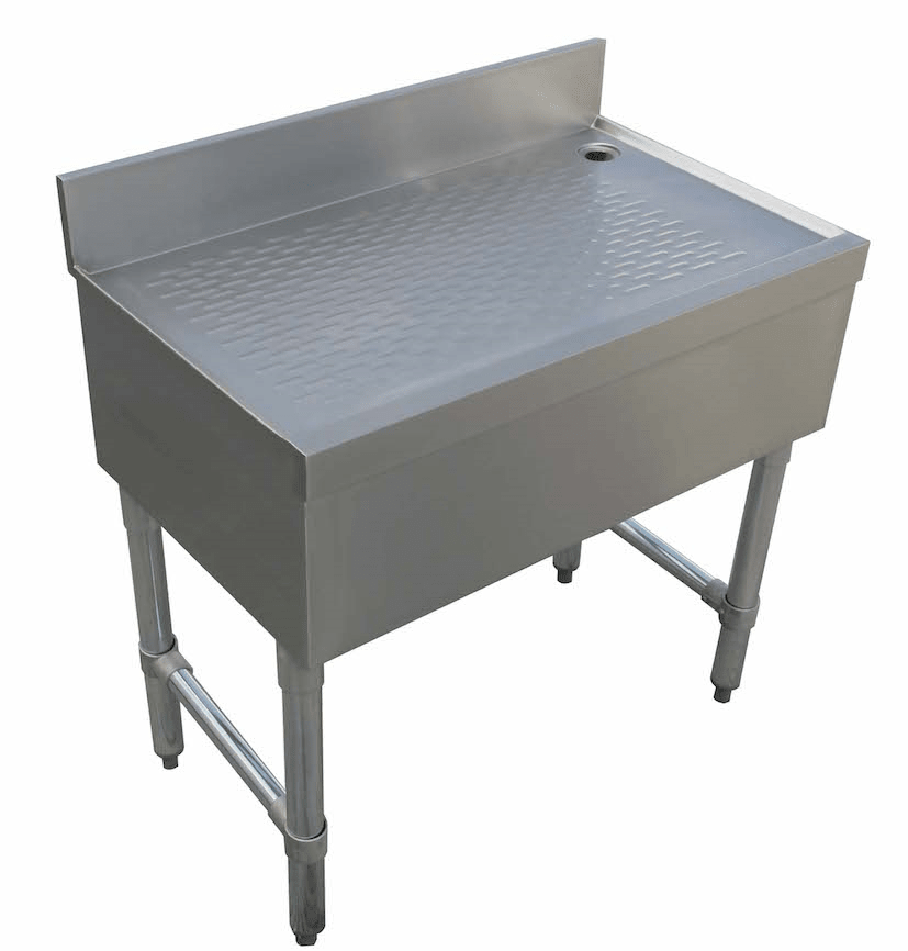 E - BDU - 1824 Enhanced Bar drainboard unit 18 - 1/2"X24"X30"H with 3" backsplash\ - Enhanced SS & Equipment - Enhanced Equipment