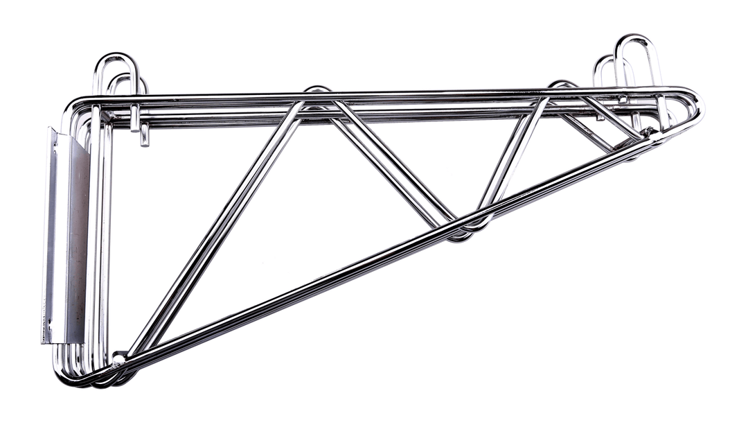 E - CBR - 14DDWM Enhanced 14" Double Wall Mount Bracket, Chrome - Enhanced Wire Shelving - Enhanced Equipment