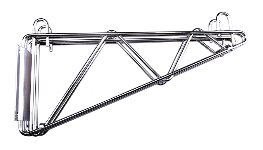 E - CBR - 14DDWM Enhanced 14" Double Wall Mount Bracket, Chrome - Enhanced Wire Shelving - Enhanced Equipment
