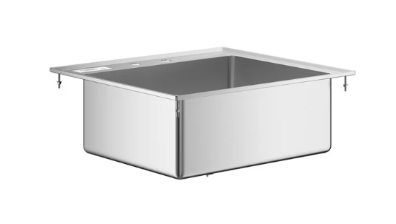E - DIS - 1C141610 - SG Enhanced 17" x 21" Drop - In Sink with Splash Guards - Enhanced Stainless Steel - Enhanced Equipment