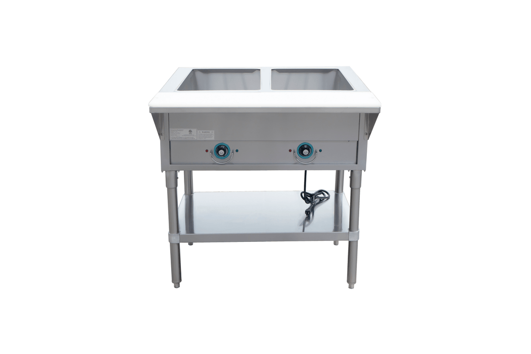 E - EST - 2OW - US Enhanced Hot food steam table, 2 - open wells, Stainless steel, 120V - Enhanced SS & Equipment - Enhanced Equipment