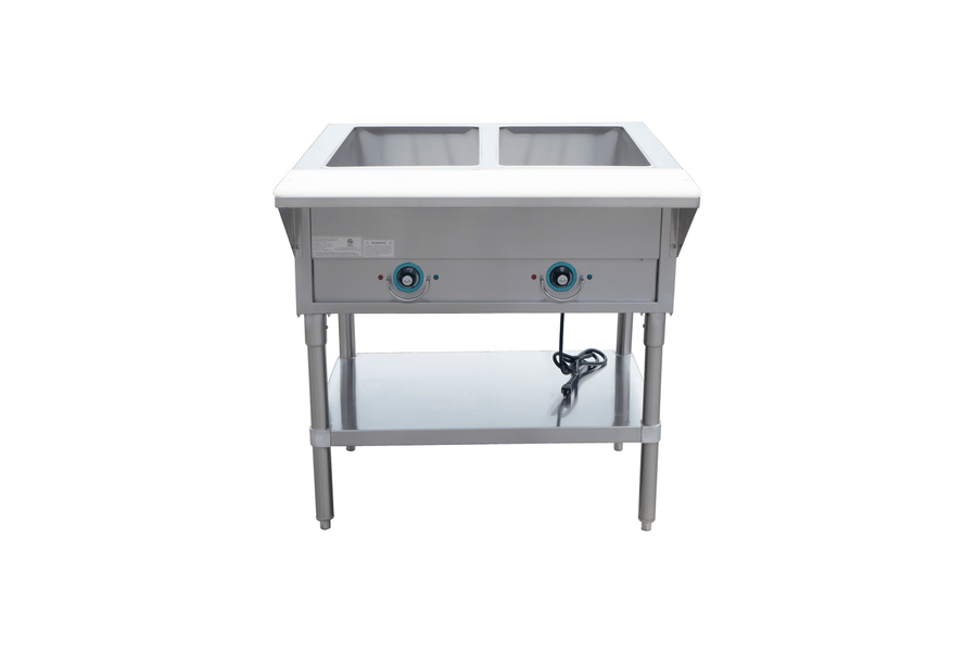 E - EST - 2OW - US Enhanced Hot food steam table, 2 - open wells, Stainless steel, 120V - Enhanced SS & Equipment - Enhanced Equipment