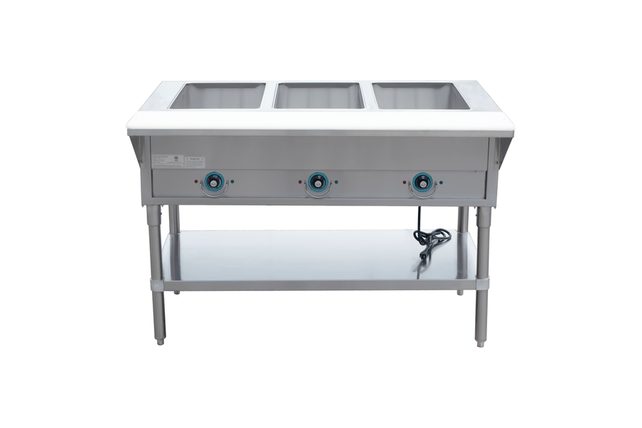 E - EST - 3OW - US Enhanced Hot Food Steam Table, 3 Wells - Enhanced SS & Equipment - Steam Tables - Enhanced Equipment