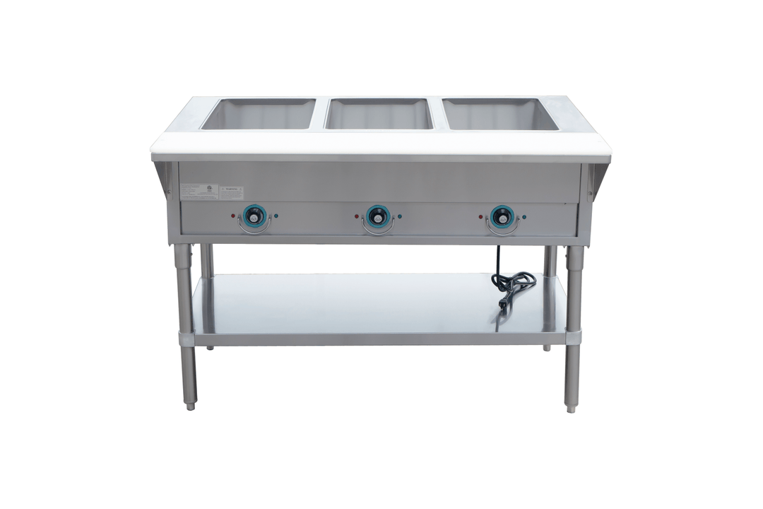 E - EST - 3OW - US Enhanced Hot Food Steam Table, 3 Wells - Enhanced SS & Equipment - Steam Tables - Enhanced Equipment