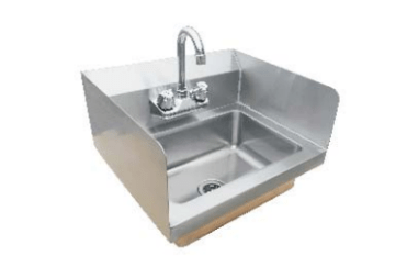 E - HS - 17FB - SP Enhanced 17" Hand Sink Wall Mount with Splash Guards - Enhanced SS & Equipment - Enhanced Equipment