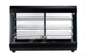 E - HW - 136 Enhanced Heated Display case, 36" wide, 3 adjustable shelves, sliding doors at back, stainless steel interior and exterior - Enhanced Display Cases - Enhanced Equipment