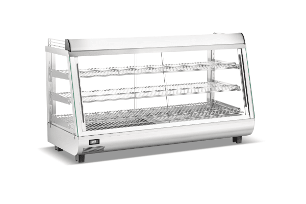 E - HW - 186 Enhanced Heated Display case, 48" wide, 3 adjustable shelves, sliding doors at back, stainless steel interior and exterior - Enhanced Display Cases - Enhanced Equipment