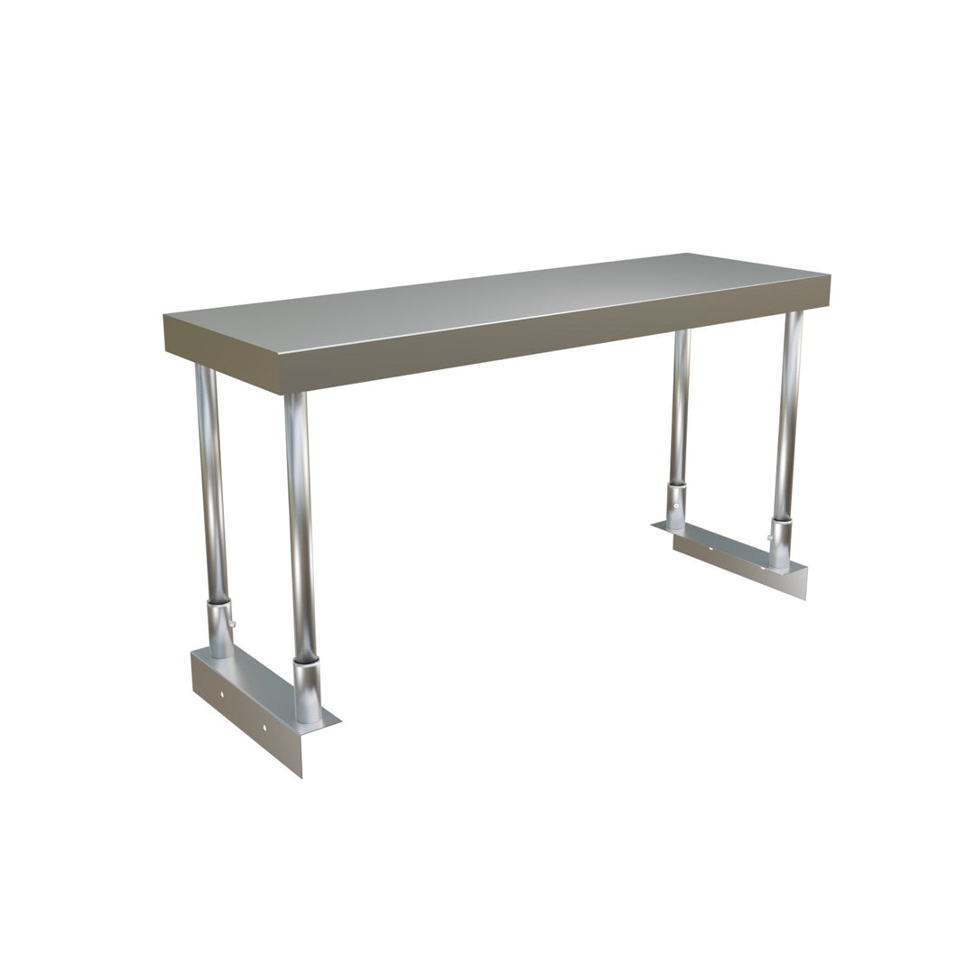 E - OS - 12 - 2 Enhanced Over shelf for 2 - hole steam table, 12" wide, single - Enhanced Stainless Steel - Enhanced Equipment
