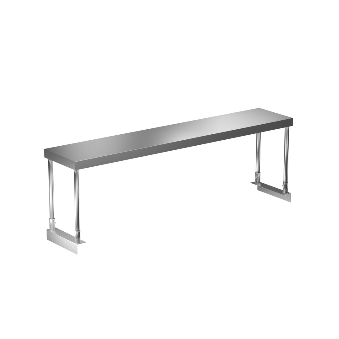 E - OS - 12 - 4 Enhanced Over shelf for 4 - hole steam table, 12" wide, single - Enhanced Stainless Steel - Enhanced Equipment