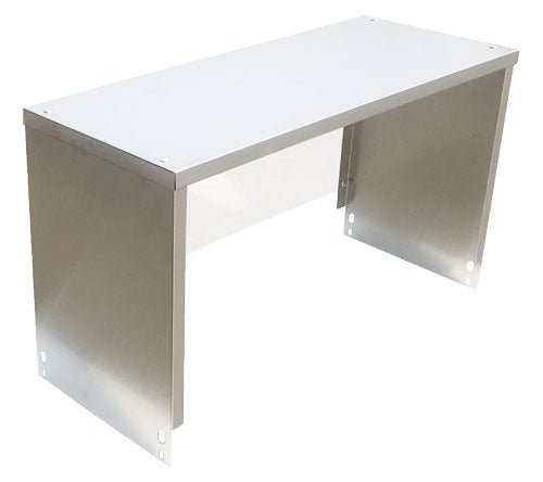 E - OSG - 12 - 2 Enhanced Over shelf with sneeze guard for 2 - hole steam table, 12" wide - Enhanced Stainless Steel - Enhanced Equipment