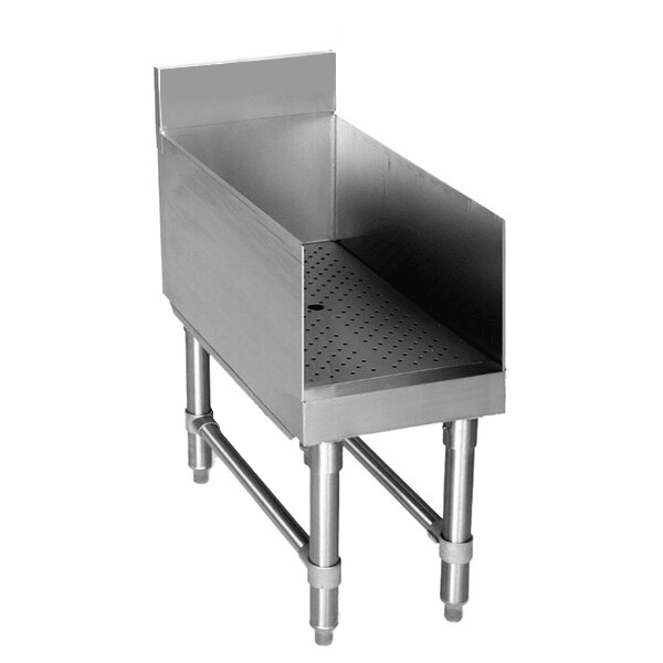 E - RBDU - 1812 Enhanced Recessed drainboard unit 18 - 1/2"X18"X30"H with 3" backsplash - Enhanced SS & Equipment - Enhanced Equipment