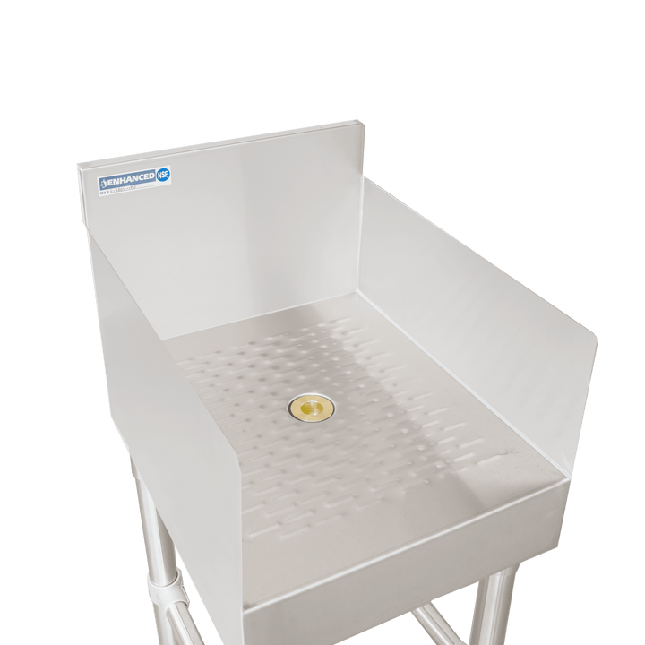 E - RBDU - 1815 Enhanced Recessed drainboard unit 18 - 1/2"X24"X30"H with 3" backsplash - Enhanced SS & Equipment - Enhanced Equipment