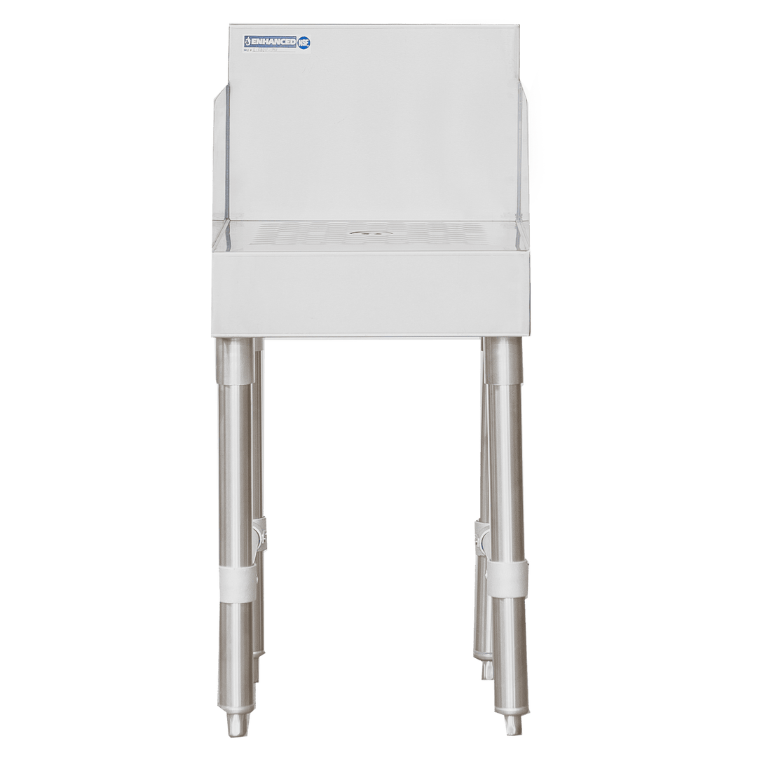 E - RBDU - 1815 Enhanced Recessed drainboard unit 18 - 1/2"X24"X30"H with 3" backsplash - Enhanced SS & Equipment - Enhanced Equipment