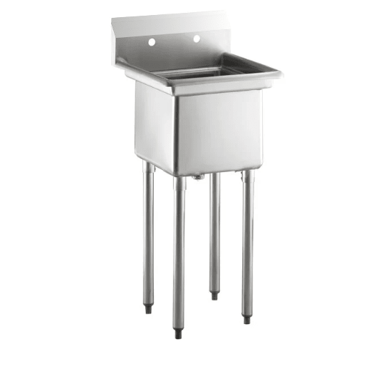 E - S1C151512 - 318 Enhanced 1 - Tub Sink 15" x 15" with No Drainboards - Enhanced Stainless Steel - Enhanced Equipment