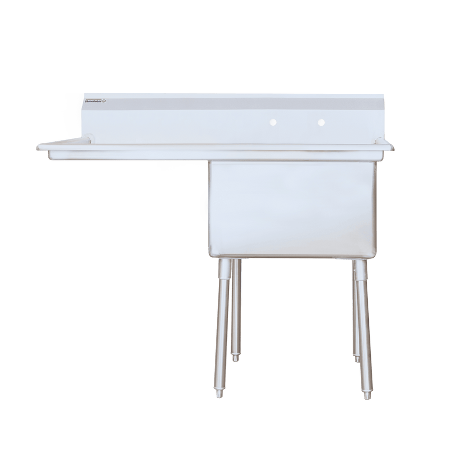 E - S1C242414 - 24L - 316 Enhanced 24"D x 24"W Sink, 1 Tub with Left Drainboard - Enhanced Stainless Steel - Enhanced Equipment