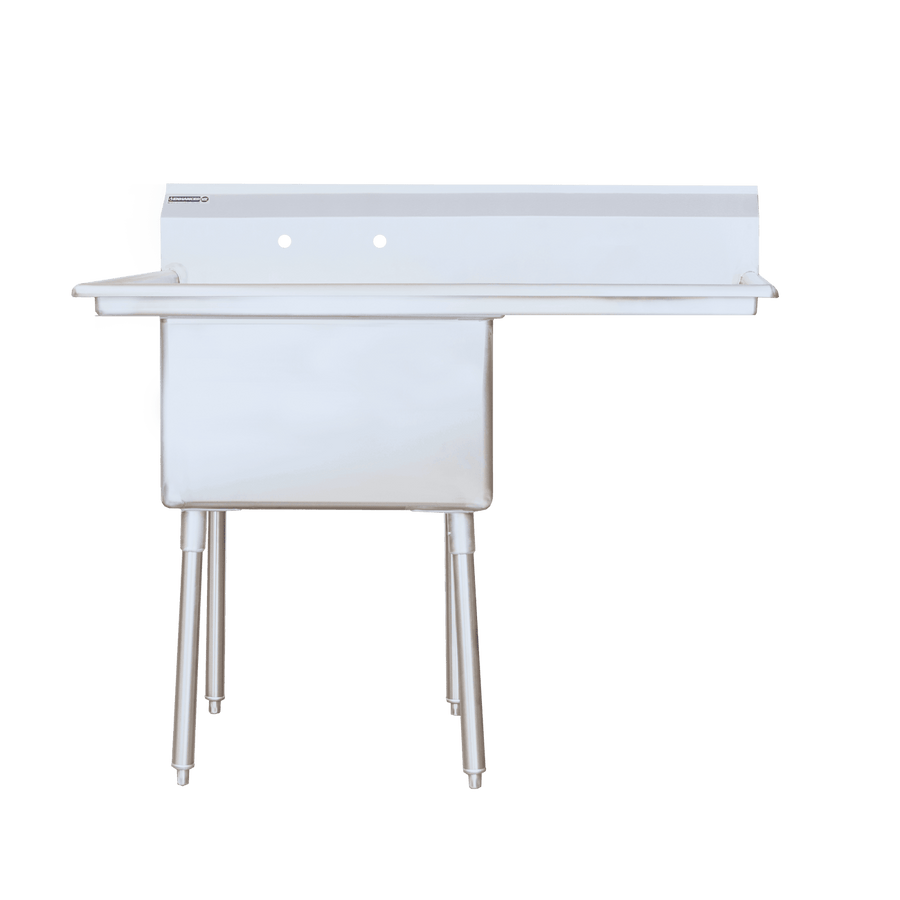 E - S1C242414 - 24R - 316 Enhanced 24"D x 24"W Sink, 1 Tub with Right Drainboard - Enhanced SS & Equipment - Enhanced Equipment