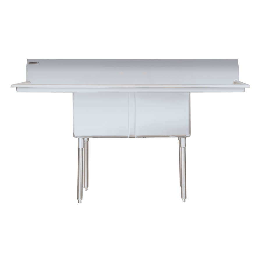 E - S2C181814 - 18LR - 316 Enhanced 18"D x 18"W Sink, 3 Tubs with Right/Left Drainboards - Enhanced Stainless Steel - Enhanced Equipment
