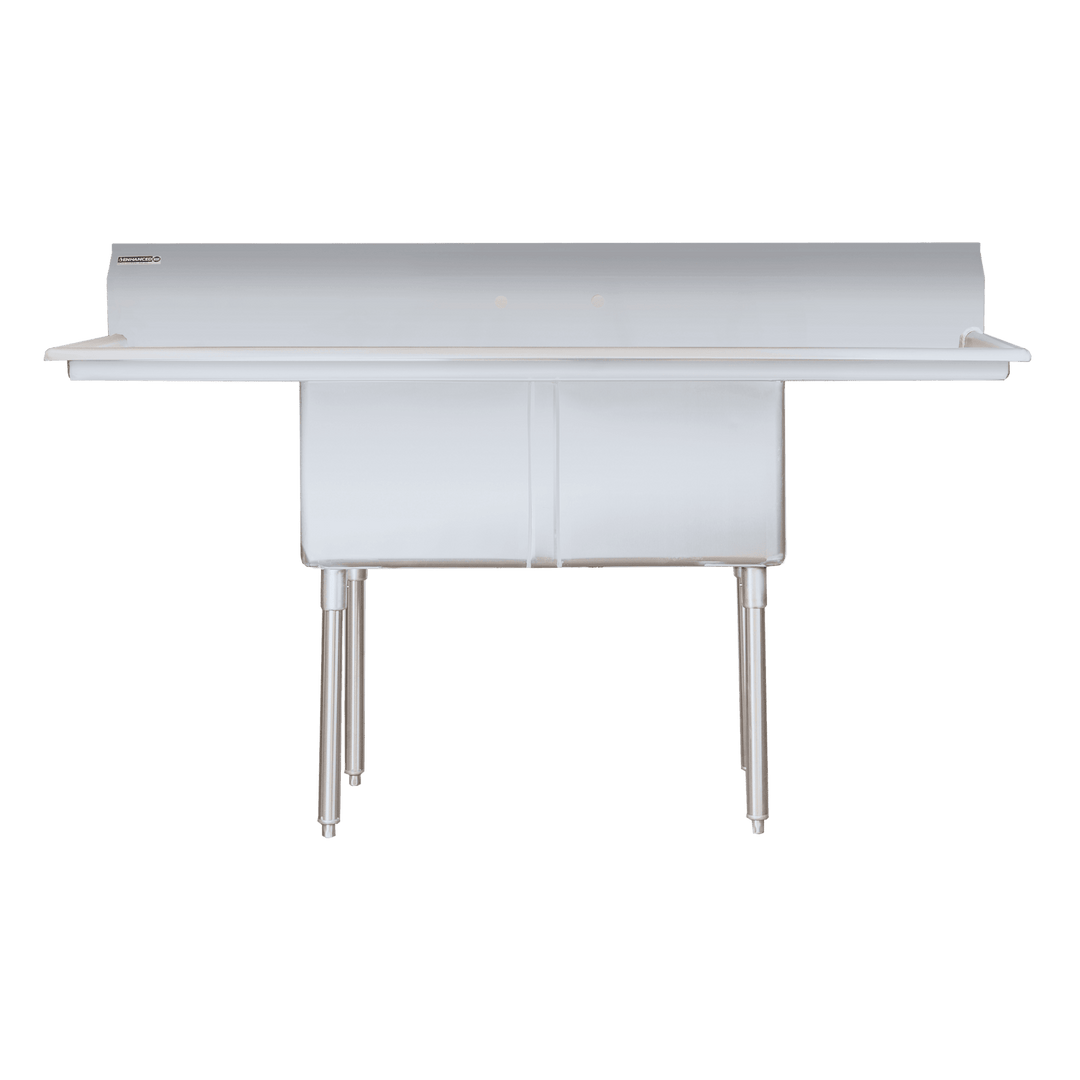 E - S2C181814 - 18LR - 316 Enhanced 18"D x 18"W Sink, 3 Tubs with Right/Left Drainboards - Enhanced SS & Equipment - Enhanced Equipment