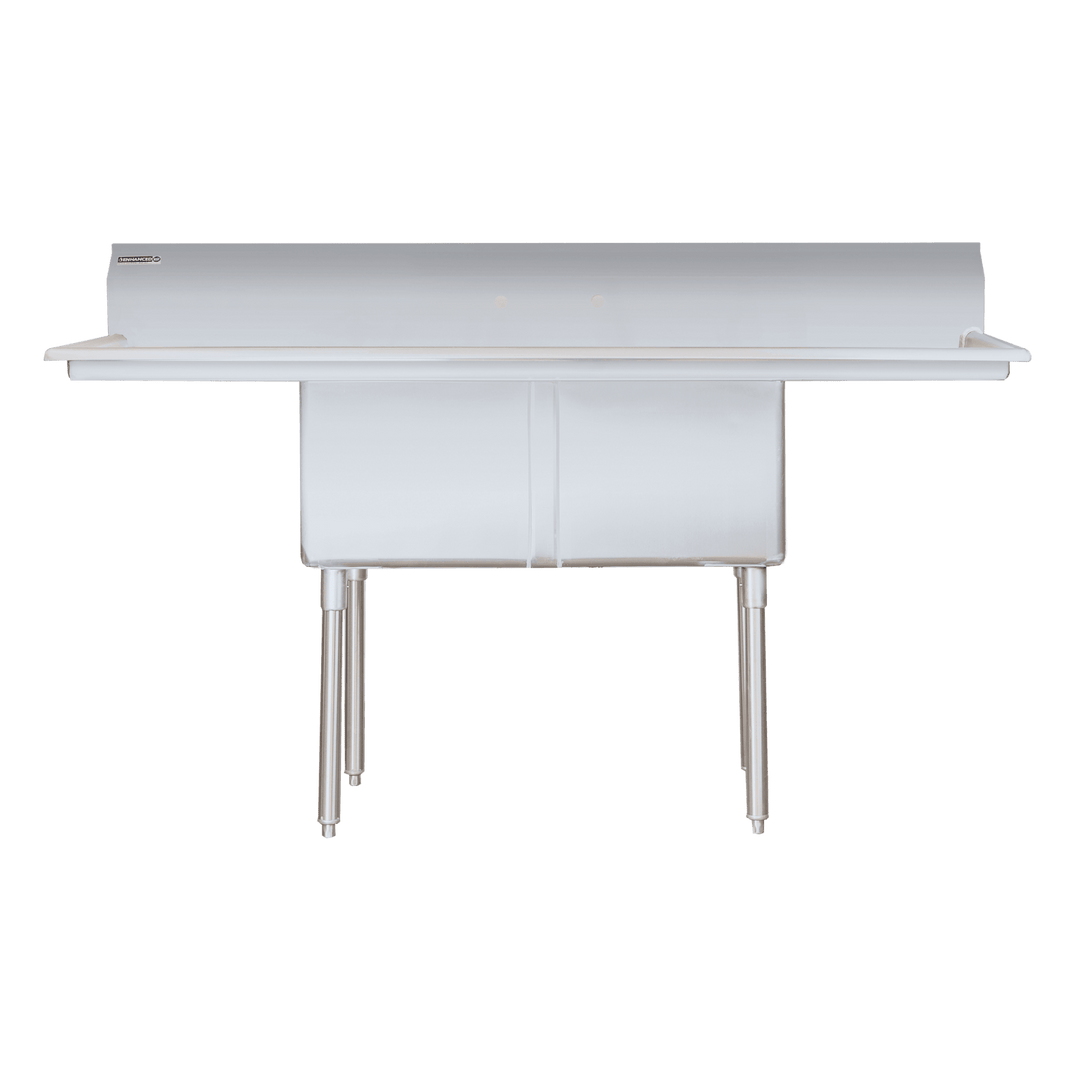 E - S2C181814 - 18LR - 316 Enhanced 18"D x 18"W Sink, 3 Tubs with Right/Left Drainboards - Enhanced SS & Equipment - Enhanced Equipment