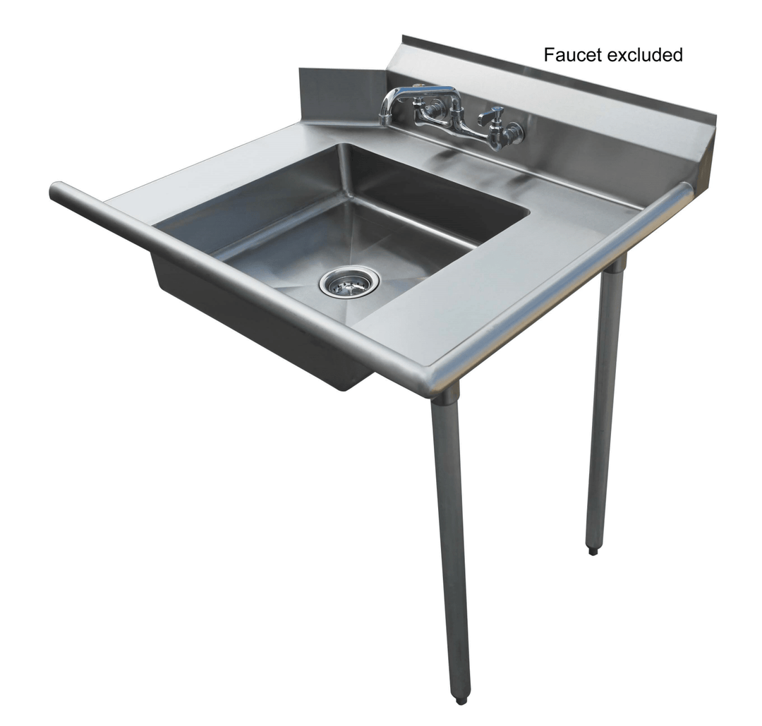 E - SDT - 36R Enhanced Soiled dish table 30"X36\" pre - rinse bowl:20"X20"X5" Right side - Enhanced Stainless Steel - Enhanced Equipment