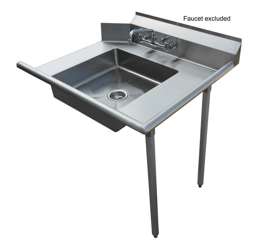 E - SDT - 36R Enhanced Soiled dish table 30"X36\" pre - rinse bowl:20"X20"X5" Right side - Enhanced Stainless Steel - Enhanced Equipment