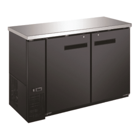 EBB - 24 - 48F - HC Enhanced Back Bar Cooler 48" W x 24" D , black exterior, 2 - Solid doors - Enhanced Refrigeration - Enhanced Equipment