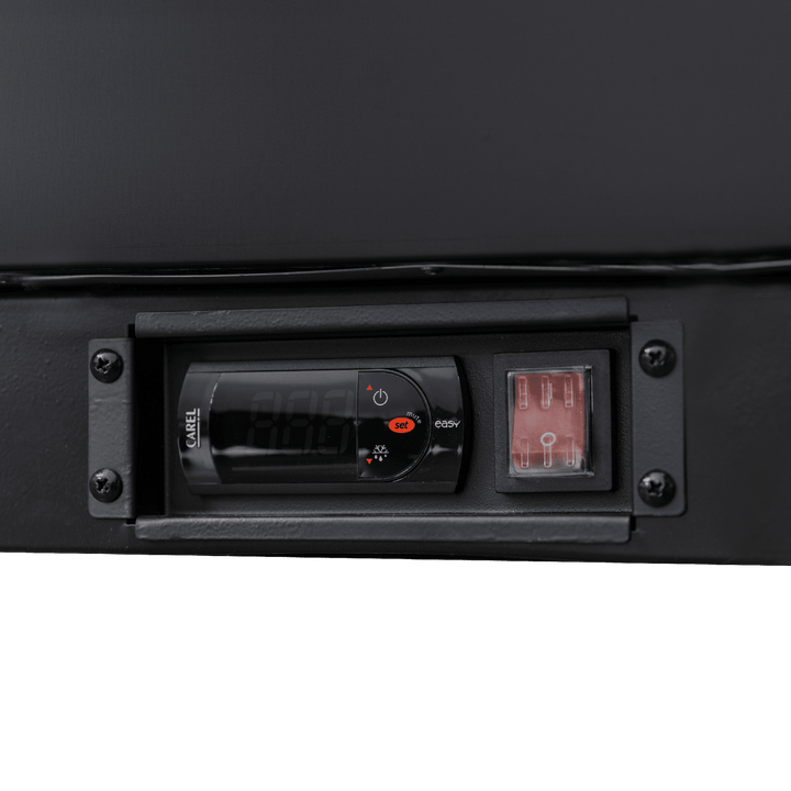 EBC - 50 - HC Enhanced Bottle Cooler Refrigerator 50" wide, black, 2 - slide top doors - Enhanced Refrigeration - Enhanced Equipment
