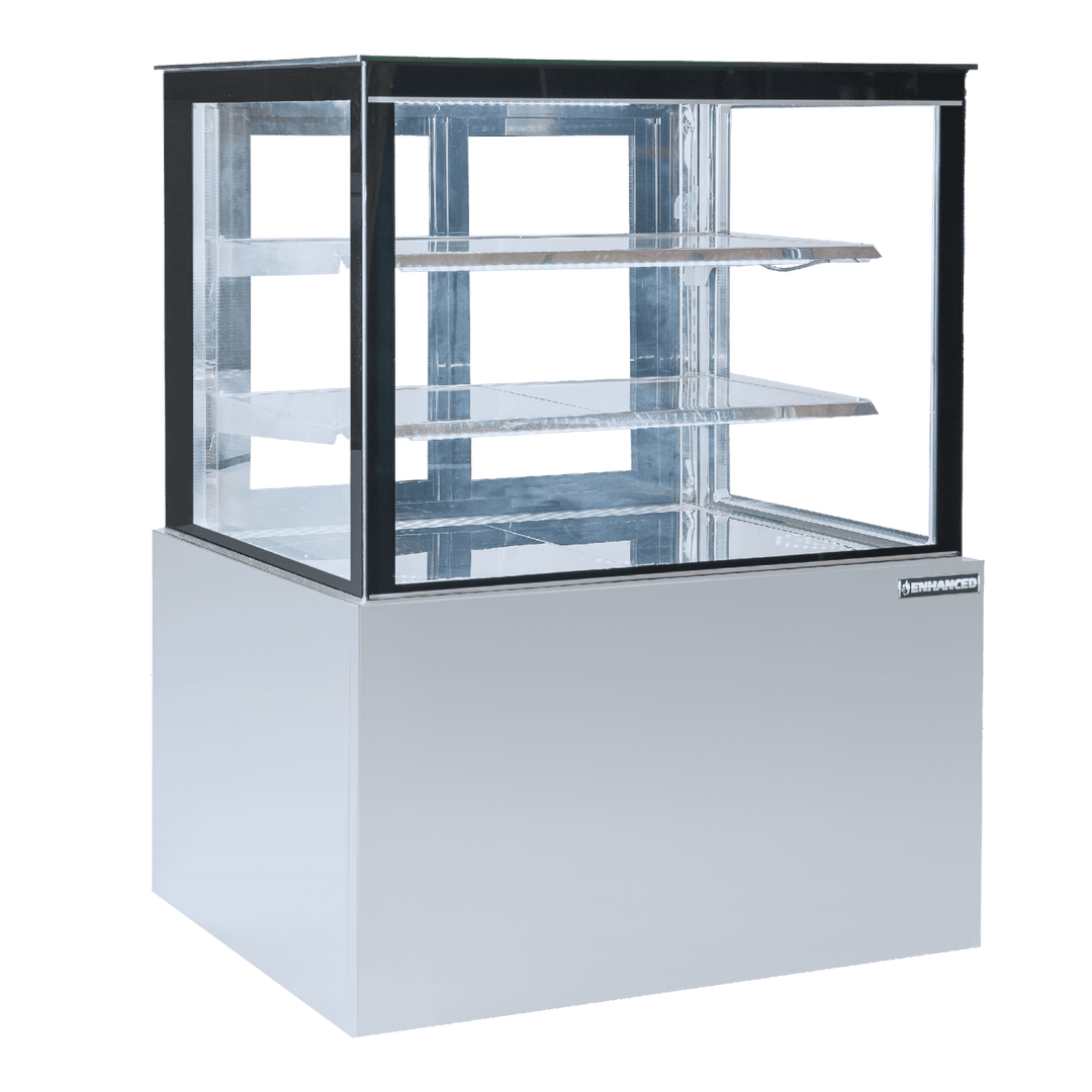 ECD - 36 - 2 - HC Enhanced Cake Display Case Refrigerator, 36" wide, Glass on 4 - sides, 2 - shelves - Enhanced Refrigeration - Enhanced Equipment