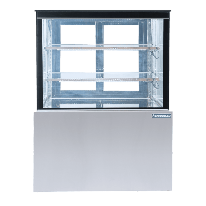 ECD - 36 - 2 - HC Enhanced Cake Display Case Refrigerator, 36" wide, Glass on 4 - sides, 2 - shelves - Enhanced Refrigeration - Enhanced Equipment