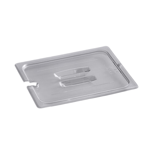 EFPL20NC Cresco Resco 1/2 Size Polycarbonate Lid w/Spoon Notch, Clear - Enhanced Smallwares - Enhanced Equipment