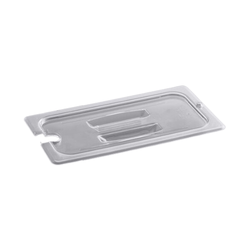 EFPL30NC Cresco Resco 1/3 Size Polycarbonate Lid w/Spoon Notch, Clear - Enhanced Smallwares - Enhanced Equipment