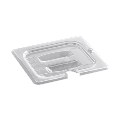 EFPL60NC Cresco Resco Lid 1/6 size, notched, clear - Cresco Resco Smallwares - Enhanced Equipment