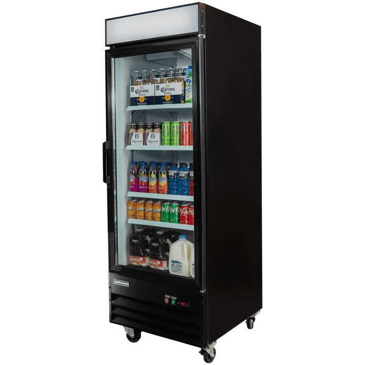 EGDM - 23R - HC Enhanced Merchandiser Refrigerator 1 - Glass doors, 23 cu., Black exterior - Enhanced Refrigeration - Enhanced Equipment