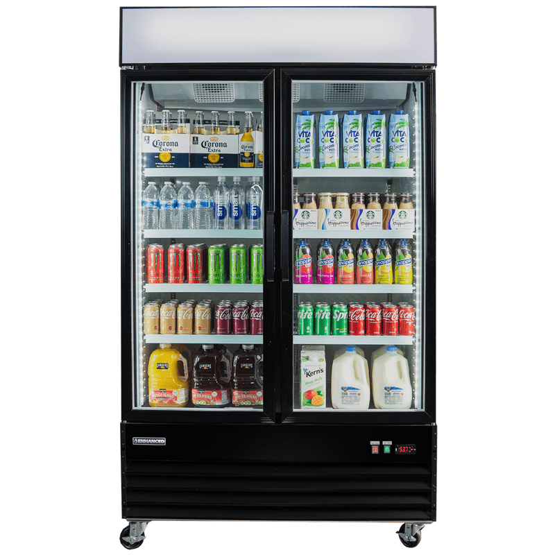EGDM - 35F - HC Enhanced Merchandiser Freezer 2 - Glass doors, 35 cu., Black exterior - Enhanced Refrigeration - Enhanced Equipment