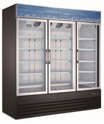 EGDM - 60F - HC Enhanced Merchandiser Freezer 3 - Glass doors, Black exterior - Enhanced Refrigeration - Enhanced Equipment