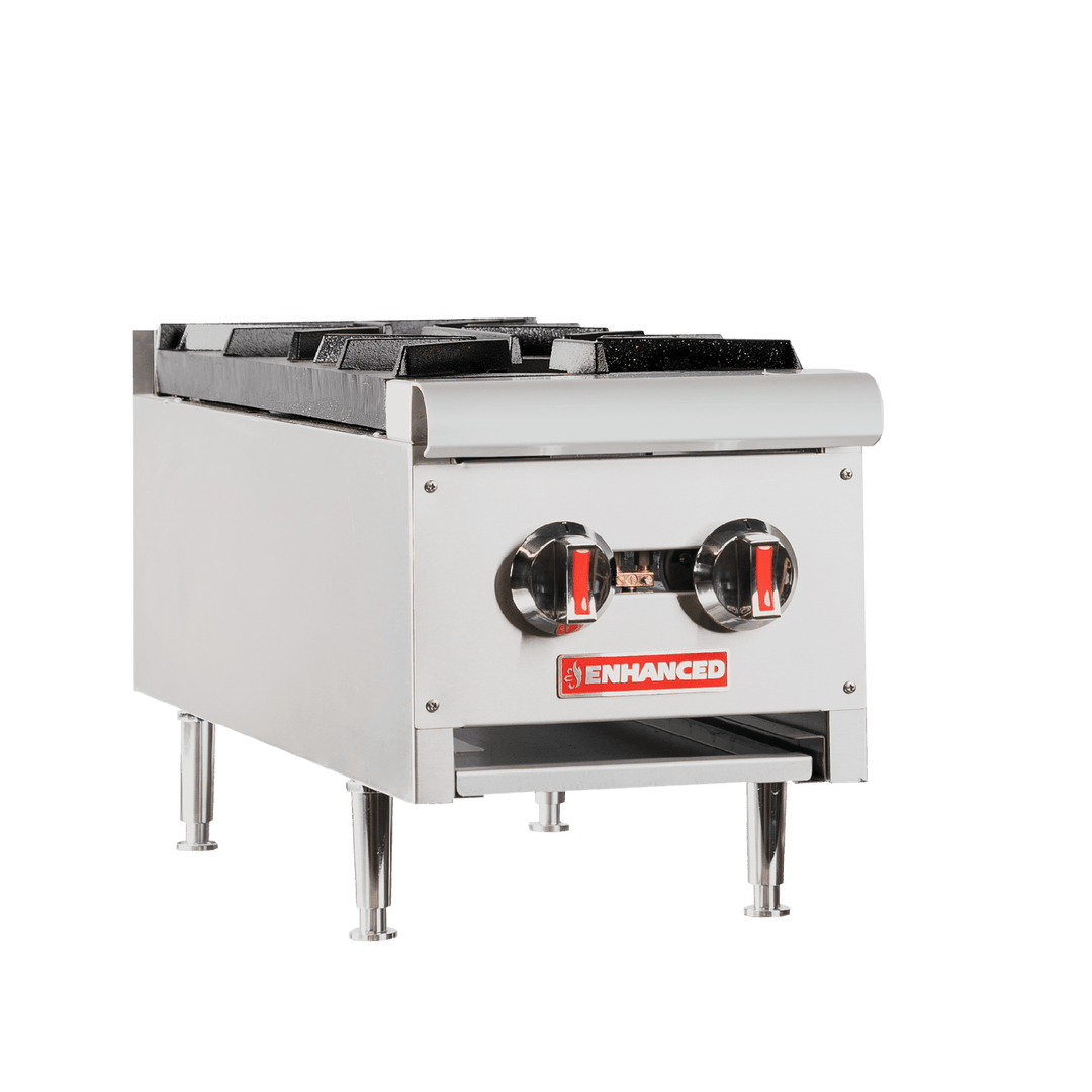 EGHP - 2L Enhanced HOT PLATE 12" WIDE 2 OPEN BURNERS 53,000 BTU - Enhanced Gas Equipment - Hotplate - Enhanced Equipment