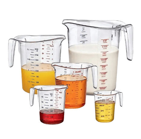 EMC - 5SET Cresco Resco Measuring cups, 5 pc set, clear - Cresco Resco Smallwares - Enhanced Equipment