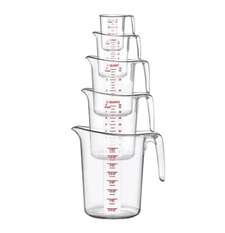 EMC - 5SET Cresco Resco Measuring cups, 5 pc set, clear - Cresco Resco Smallwares - Enhanced Equipment