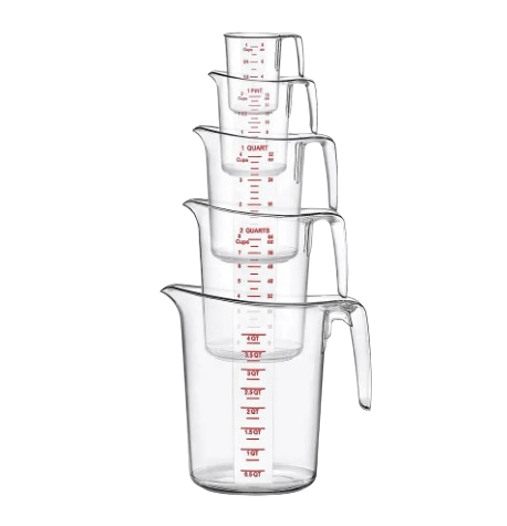 EMC - 5SET Cresco Rescso Measuring Cup Set, 5 - pcs, Clear - Enhanced Smallwares - Enhanced Equipment