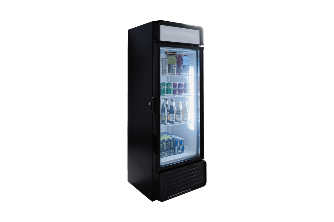 Enhanced Freezers XLS - 215W Enhanced Upright Glass Door Merchandiser, 6.9 Cu. Ft., Black Exterior - Enhanced Freezers - Enhanced Equipment