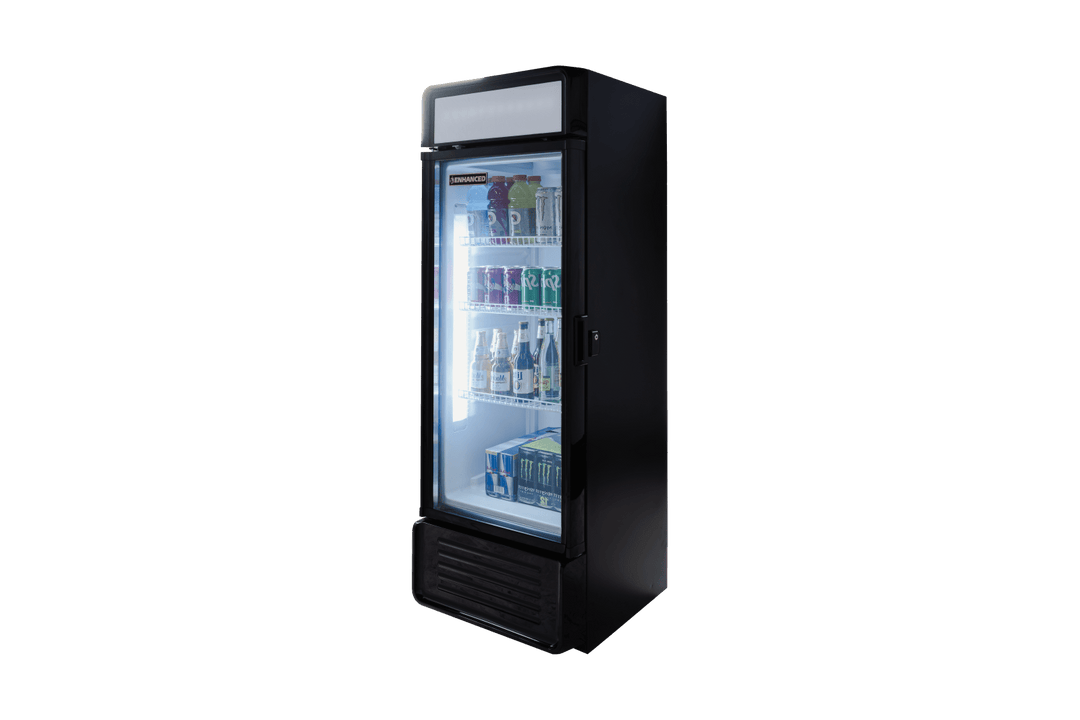 Enhanced Freezers XLS - 215W Enhanced Upright Glass Door Merchandiser, 6.9 Cu. Ft., Black Exterior - Enhanced Freezers - Enhanced Equipment