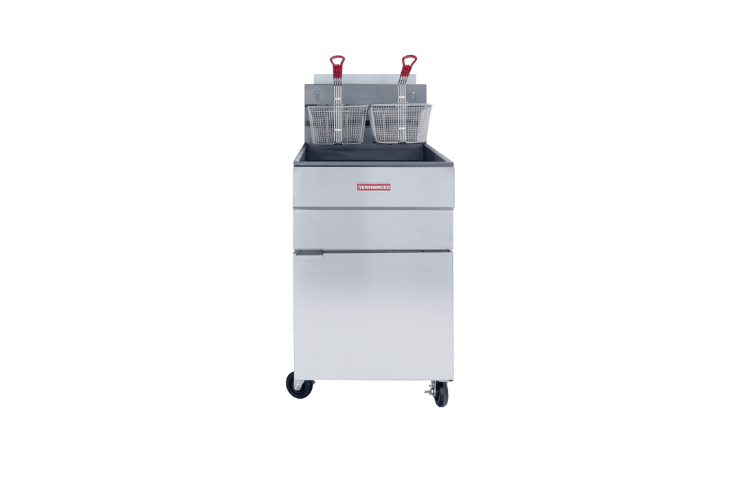 Enhanced Gas Equipment EGF - 150 - N Enhanced 65 - 80 lb Natural Gas Commercial Deep Fryer, 150,000 BTU - Enhanced New Gas Equipment - Fryer - Enhanced Equipment