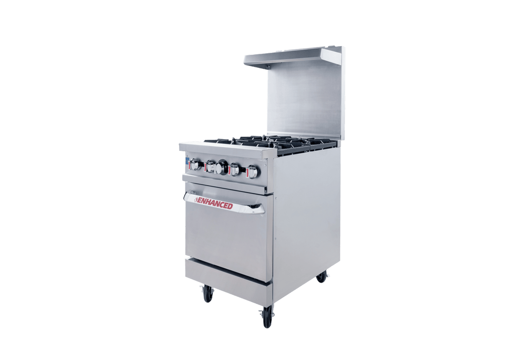 Enhanced Gas Equipment ER - 4 Enhanced 24" 4 - Burner Gas Range with Oven - Enhanced Gas Equipment - Range - Enhanced Equipment