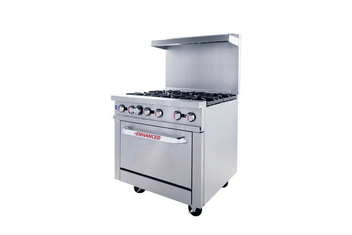 Enhanced Gas Equipment ER - 6 Enhanced 36" 6 - Burner Gas Range with Oven - Enhanced Gas Equipment - Range - Enhanced Equipment