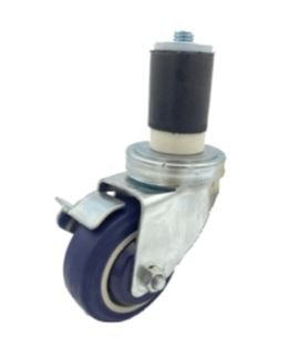 Enhanced Parts & Accessories EX175Z-313-P2-1-1 3" Expanding Stem Casters with Brakes, Set of 4 - Enhanced Parts & Accessories - Caster - Enhanced Equipment