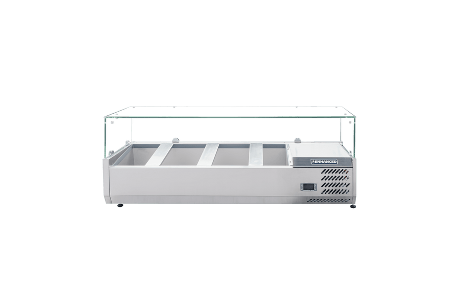 Enhanced Refrigeration CTSP - 48 - 15G - HC 48" Countertop Refrigerated Sandwich/Toppings Station with Glass Cover - Enhanced Refrigeration - Enhanced Equipment