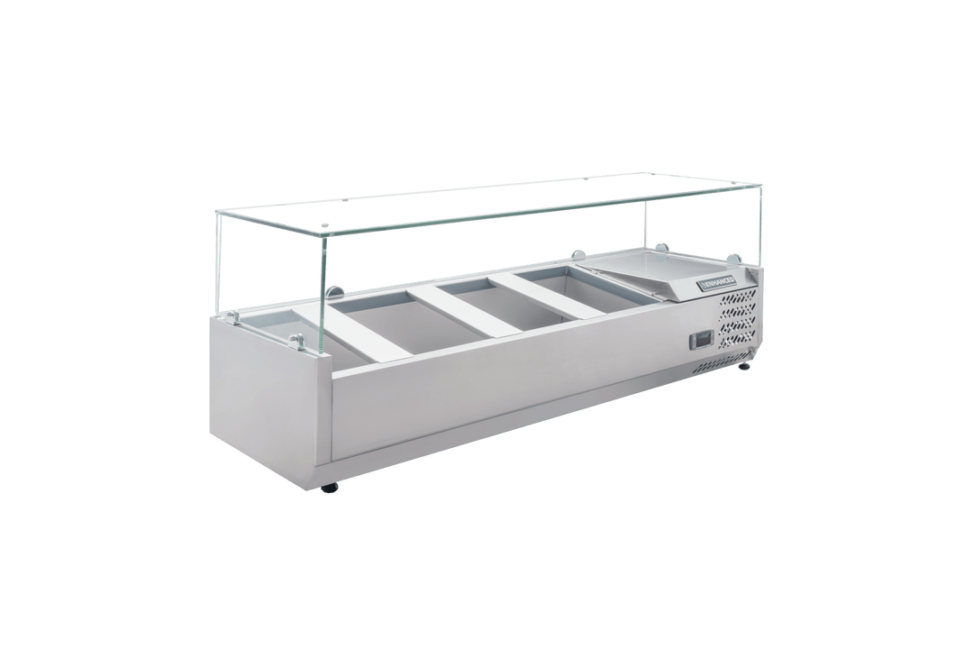 Enhanced Refrigeration CTSP - 48 - 15G - HC 48" Countertop Refrigerated Sandwich/Toppings Station with Glass Cover - Enhanced Refrigeration - Enhanced Equipment